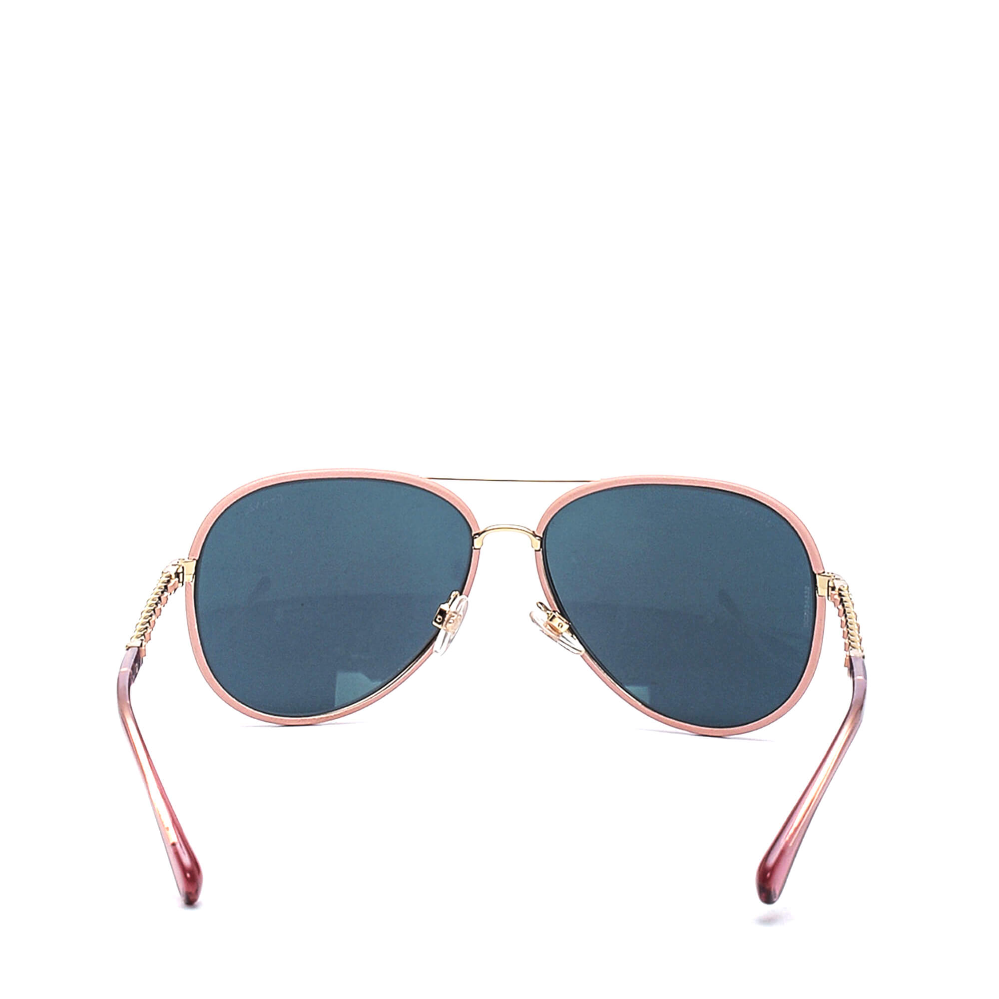 Chanel - Pink & Gold Chain Aviator Sunglasses